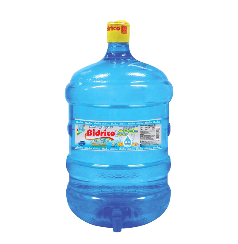 Bình nước uống Bidrico 19L tinh khiết, an toàn, giá bình dân